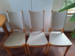 3 eetkamerstoelen ikea gevlochten  zitting beige, Ophalen, Hout, Gebruikt, Drie