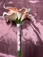 Kunst Bruidsboeket Calla's Roze/Wit, Ophalen of Verzenden, Zo goed als nieuw, Versiering, Geboorte of Huwelijk