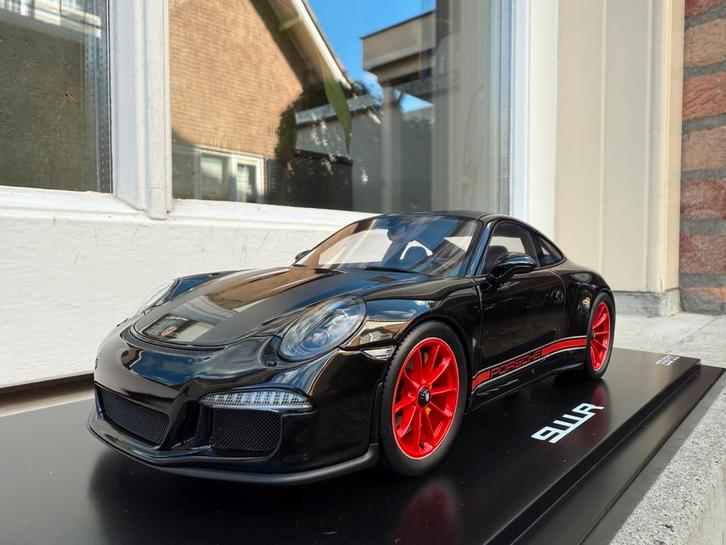 1:18 Porsche 911 991 R zwart 2016 Spark WAX 021 000 27, Hobby en Vrije tijd, Modelauto's | 1:18, Nieuw, Auto, Overige merken, Ophalen of Verzenden
