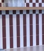 Wandtegels bordeauxrood 1.2 m2, Ophalen, Nieuw, Minder dan 20 cm, Minder dan 20 cm