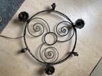 gietijzeren metalen hanglamp rond, Huis en Inrichting, Lampen | Hanglampen, Ophalen, Gebruikt, Vintage landelijk, 50 tot 75 cm