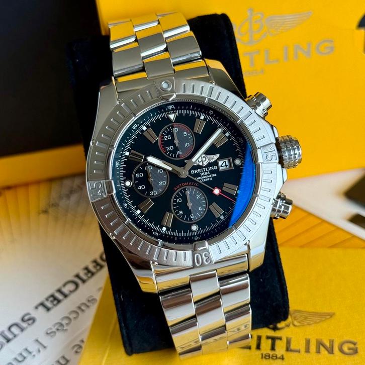 Breitling Super Avenger 48, Sieraden, Tassen en Uiterlijk, Horloges | Heren, Zo goed als nieuw, Breitling, Staal, Ophalen