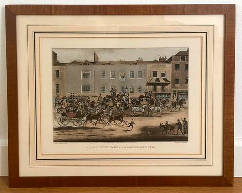 Antique handcolored Aquatint, Antiek en Kunst, Kunst | Etsen en Gravures, Ophalen