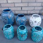 6 vazen Riverdale Turquoise  Blauw Wit, Huis en Inrichting, Woonaccessoires | Vazen, Ophalen, Blauw, Aardewerk of Porselein, Zo goed als nieuw