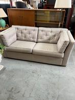 Stijlvolle beige 3-zits bank met knoopdetails, Huis en Inrichting, D, Gebruikt, 75 tot 100 cm, Ophalen of Verzenden