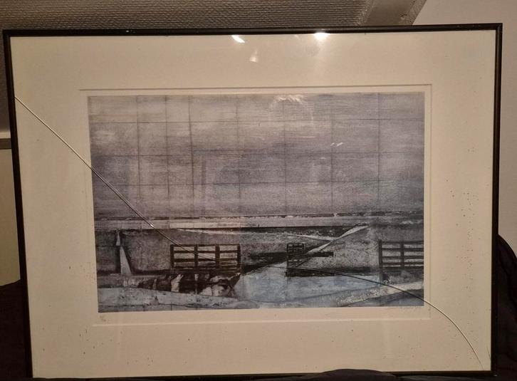 Offset proefdruk van Sjoerd de Vries, Antiek en Kunst, Kunst | Etsen en Gravures, Ophalen of Verzenden
