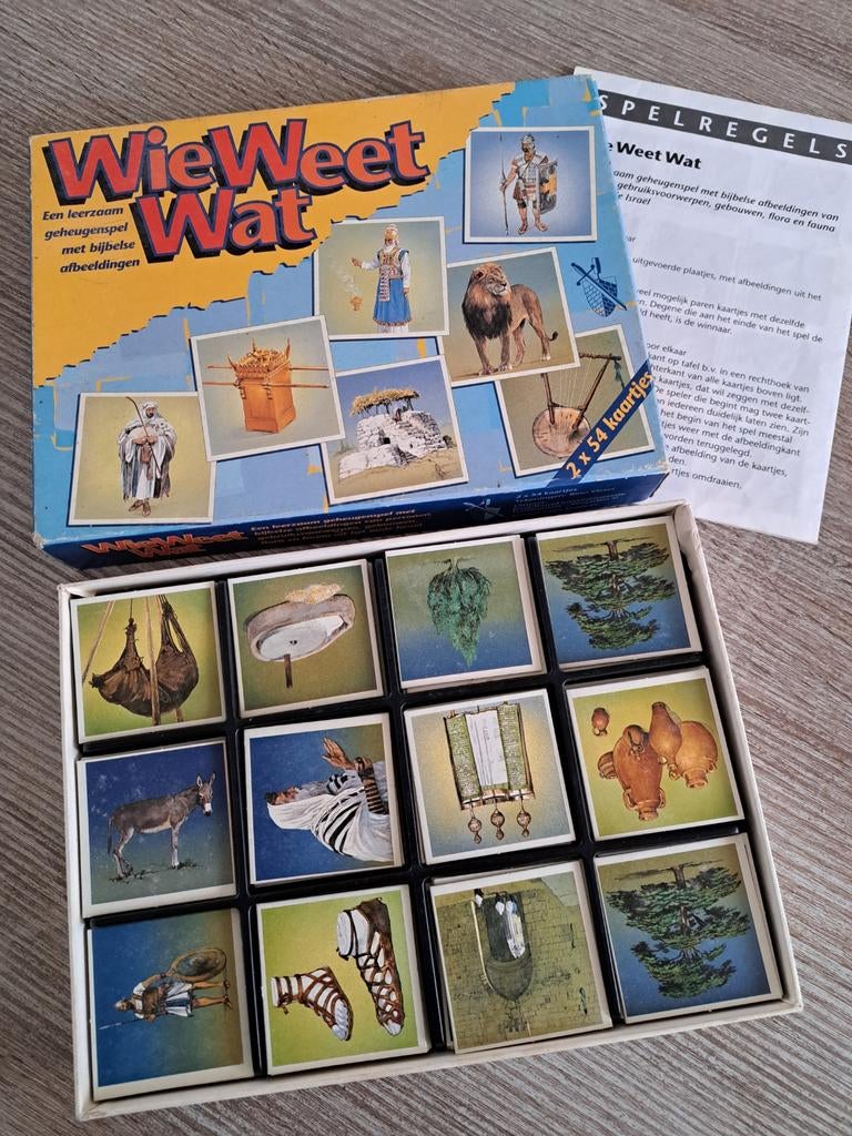 Wie Weet Wat - Bijbels geheugenspel, Hobby en Vrije tijd, Gezelschapsspellen | Bordspellen, Onbekend, Ophalen of Verzenden, Zo goed als nieuw