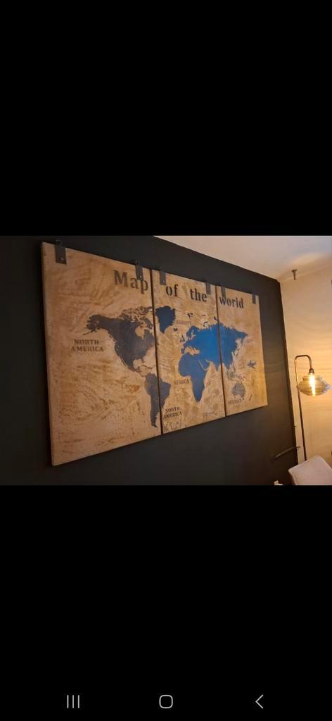 Gratis af te halen 3luik wereldkaart, Antiek en Kunst, Kunst | Schilderijen | Abstract, Ophalen of Verzenden