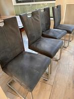 2 lederen Maxfurn eetkamer stoelen met slede, Huis en Inrichting, Ophalen, Gebruikt, Leer, Vier