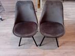 2 velvet stoelen, Huis en Inrichting, Stoelen, Ophalen, Zo goed als nieuw, Grijs