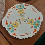 Antiek taartplateau serveerschaal met bloemmotief, Ophalen of Verzenden