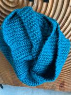 Handgebreide Blauwe Infinity Sjaal, Ophalen of Verzenden, Zo goed als nieuw, Maat 46/48 (XL) of groter, Sjaal