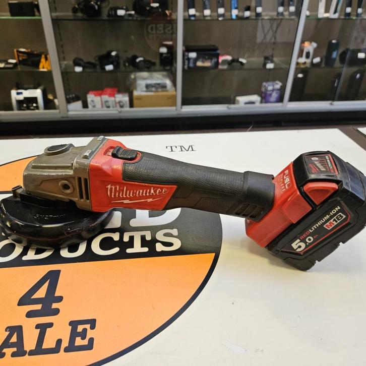 Milwaukee M18 CAG125X met 18V 5.0, Doe-het-zelf en Verbouw, Gereedschap | Slijpmachines, Zo goed als nieuw