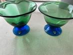 Nieuw : Orrefors 2 ijsbowls groen blauw, Antiek en Kunst, Ophalen of Verzenden