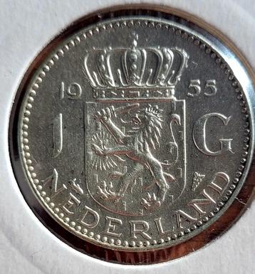 zilveren 1 gulden 1955 Prachtig beschikbaar voor biedingen