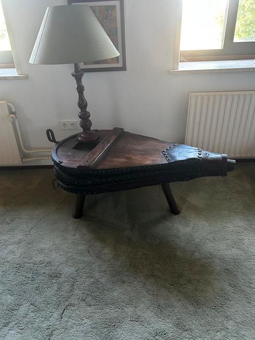 Antieke lederen XXL blaasbalg, Huis en Inrichting, Tafels | Salontafels, Gebruikt, Minder dan 50 cm, 50 tot 100 cm, 50 tot 100 cm
