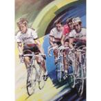 6 lithos " Wielrennen " van 5 kunstenaars , samen € 50, Ophalen of Verzenden