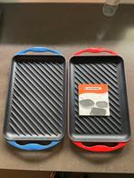 Le creuset Grill plaat, Huis en Inrichting, Keuken | Potten en Pannen, Ophalen, Zo goed als nieuw, Gietijzer, Koekenpan of Braadpan