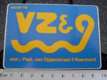 sticker VZ&G wordt lid roermond logo zand en grind schippers beschikbaar voor biedingen