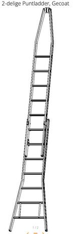 2-delige glazenwassers puntladder, Ophalen