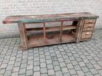 oude timmermanswerkbank lengte241cm breedte 53cm hoogte 84cm, Doe-het-zelf en Verbouw, Werkbanken, Ophalen, Gebruikt, Bankschroef