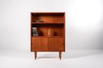 Vintage Deense Teak Boekenkast op Poten – Jaren 60, Ophalen, 100 tot 150 cm, Teakhout, 50 tot 100 cm