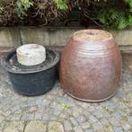 Mooie grote aardewerk pot met vijver element ca 65 cm hoog, Steen, 60 cm of meer, Tuin, Rond