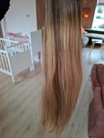 Weft Hair Extensions - 55cm, 60g - Remy Human Hair, Ophalen of Verzenden, Zo goed als nieuw, Pruik of Haarverlenging