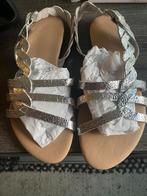 Zilverkleurige sandalen met bandjes maat 40, Nieuw, Sandalen of Muiltjes, Ophalen of Verzenden, Overige kleuren