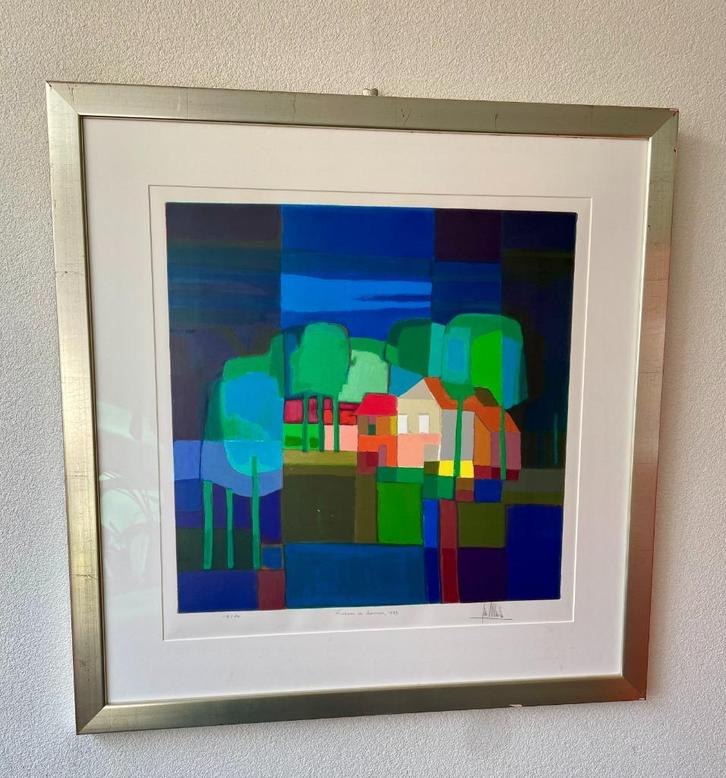 Ton Schulten - Zeefdruk Nr. 117 -  Tussen de bomen -, Antiek en Kunst, Kunst | Schilderijen | Klassiek, Ophalen of Verzenden