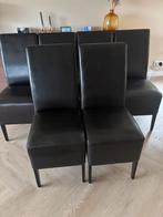 Eetkamer stoelen (6 stuks) donkerbruin skai leer, Ophalen, Bruin, Leer, Zo goed als nieuw