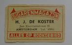 Sigarenmagazijn    H.J. DE KOSTER   AMSTERDAM, Verzenden, Zo goed als nieuw, Luciferdoosjes of -merken