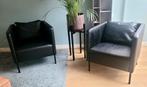 Twee zwarte fauteuils, Ophalen, Gebruikt, 75 tot 100 cm, 50 tot 75 cm