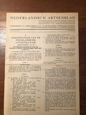 1942 NSB Nederlandsch artsenblad, het tijdschrift van de beschikbaar voor biedingen