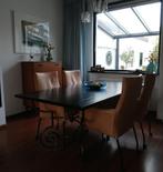 Grote rechthoekige tafel van eikenhout en smeedijzer, Huis en Inrichting, Tafels | Eettafels, Ophalen, Gebruikt, 100 tot 150 cm