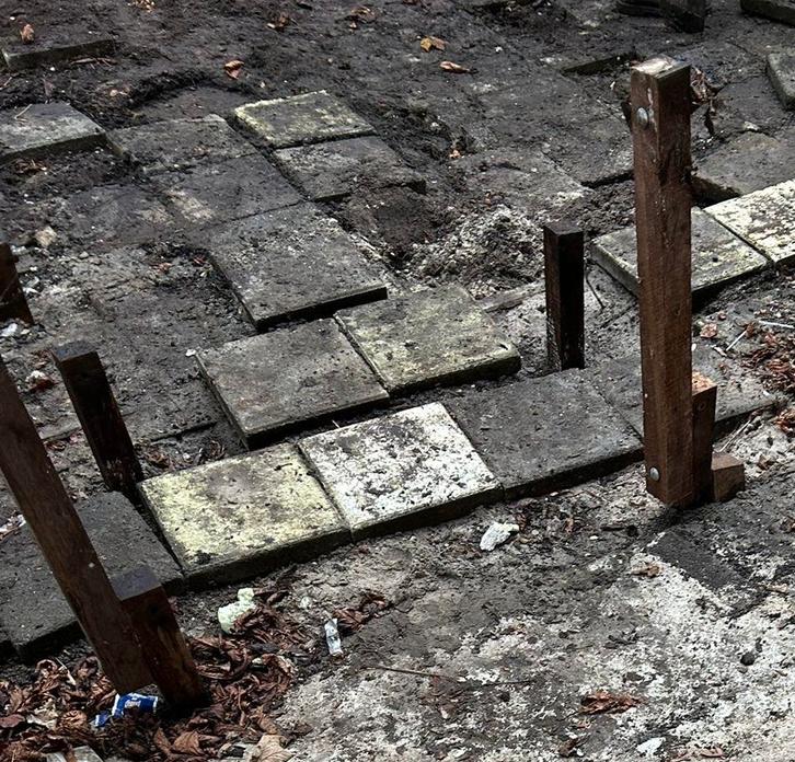 Tuintegels - Terrastegels, Tuin en Terras, Tegels en Klinkers, Gebruikt, Terrastegels, Beton, 5 tot 10 m², Ophalen