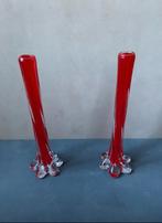 murano set vazen rood, Ophalen of Verzenden, Minder dan 50 cm, Rood, Glas