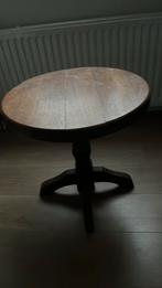 Eiken lampentafel met 4 teens voet., Gebruikt, 50 tot 100 cm, 50 tot 75 cm, Rond