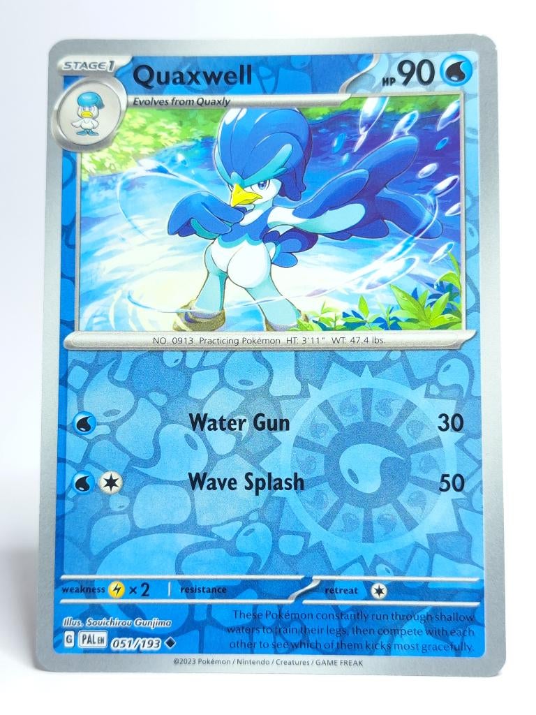 Pokémon - Paldea Evolved - Quaxwell - 051/193 - Reverse Holo, Verzenden, Zo goed als nieuw, Losse kaart, Foil