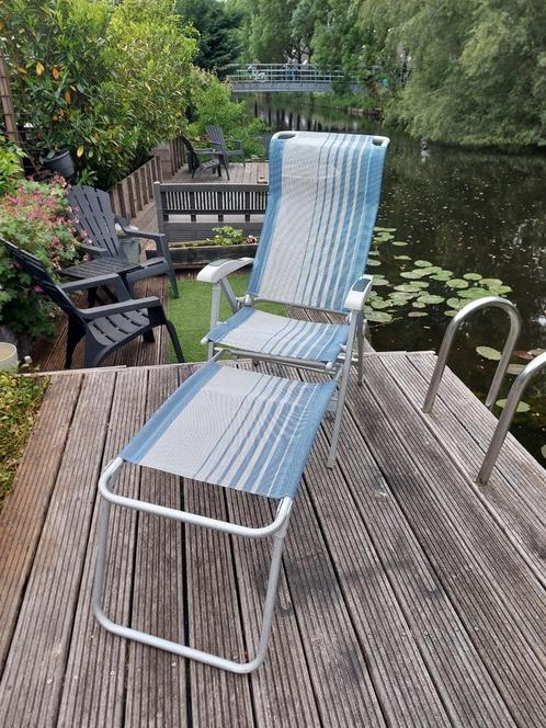 Campart travel standenstoel met voetenbank, Caravans en Kamperen, Kampeermeubelen, Zo goed als nieuw, Campingstoel, Ophalen of Verzenden