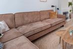 Stoere hoekbank - cognac leer, Huis en Inrichting, 250 tot 300 cm, Gebruikt, Hoekbank, 75 tot 100 cm