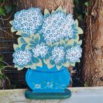 Houten decoratie hortensia's op standaard, Ophalen of Verzenden, Gebruikt, Binnen