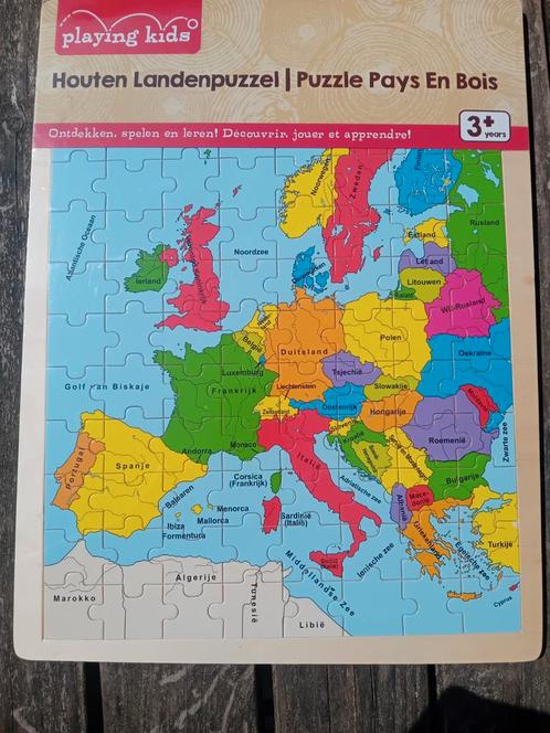 Houten landenpuzzels, Kinderen en Baby's, Speelgoed | Kinderpuzzels, Nieuw, Meer dan 50 stukjes, Van hout, Ophalen of Verzenden