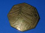 Art deco originele broche messing, achtkantig, Ophalen of Verzenden, Gebruikt, Overige materialen