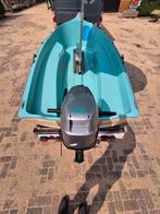 Polyester vis-bootje incl motor en trailer, Watersport en Boten, Ophalen of Verzenden, Zo goed als nieuw, Benzine