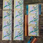 11 Art nouveau / jugendstil randtegels decor in relief, geel, Antiek en Kunst, Ophalen