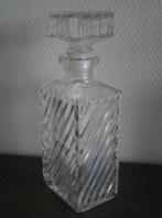 karaf  ~  stopfles  met  bewerkt glas, Ophalen of Verzenden, Gebruikt