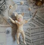 Prachtig brocante wattenpopje Konijn met Boogje Pasen, Ophalen of Verzenden