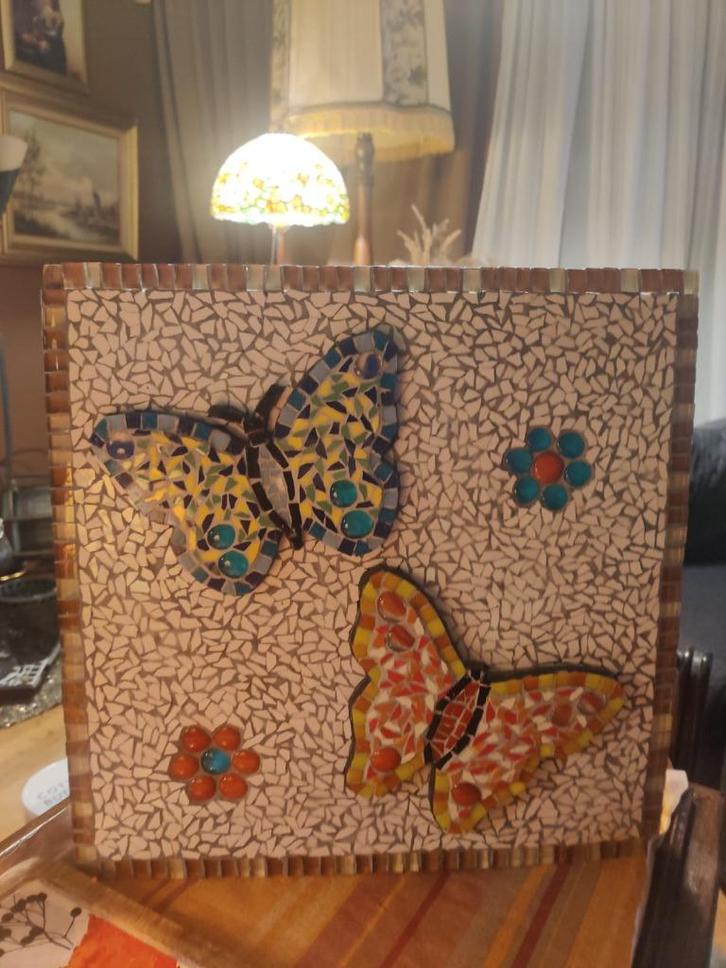 Handgemaakt Mozaïek Kunstwerk – Vlinders – 40405 cm, Antiek en Kunst, Kunst | Overige Kunst, Ophalen