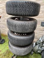 4 winterbanden 205/55 R16 op stalen velg incl bandentrolley, 205 mm, Banden en Velgen, 16 inch, Winterbanden